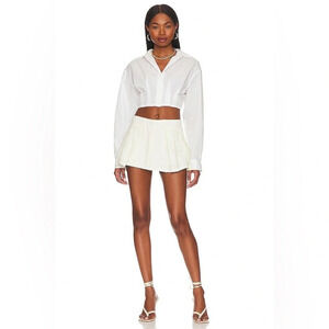 Free People Heartbreaker Skort in Ivory Size 10 Pleated Side Zip Closure NWOT